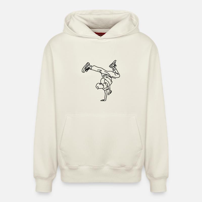 Garçon de breakdance - Sweat à capuche unisexe décontracté en coton biologique – de SPREAD - blanc cassé