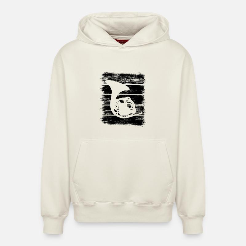 Clairon - Sweat à capuche unisexe décontracté en coton biologique – de SPREAD - blanc cassé