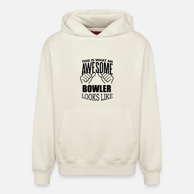 bowling - Sweat à capuche unisexe décontracté en coton biologique – de SPREAD - blanc cassé
