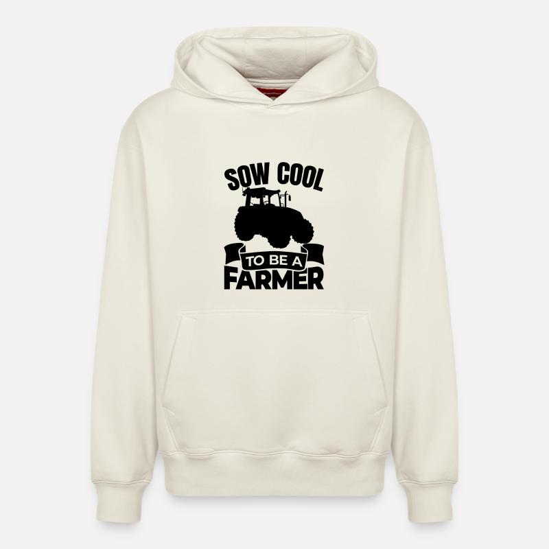 Blague de fermier - Sweat à capuche unisexe décontracté en coton biologique – de SPREAD - blanc cassé
