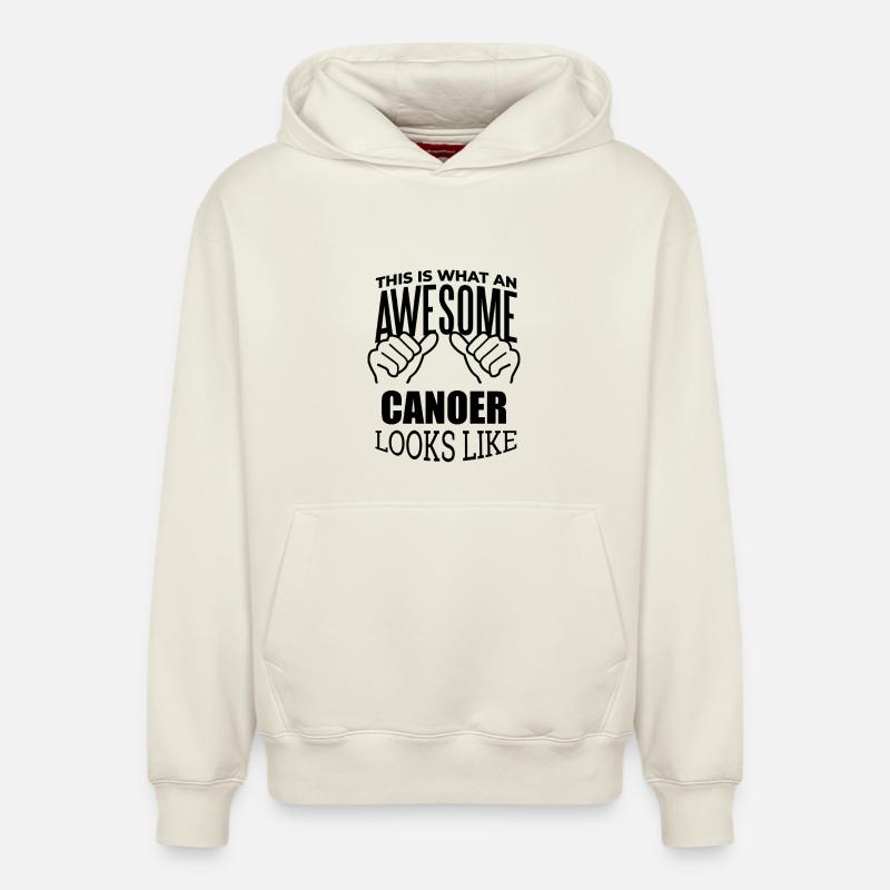 canoé - Sweat à capuche unisexe décontracté en coton biologique – de SPREAD - blanc cassé