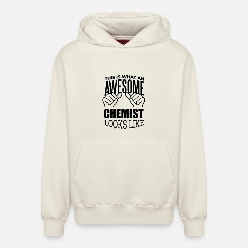 chimiste - Sweat à capuche unisexe décontracté en coton biologique – de SPREAD - blanc cassé