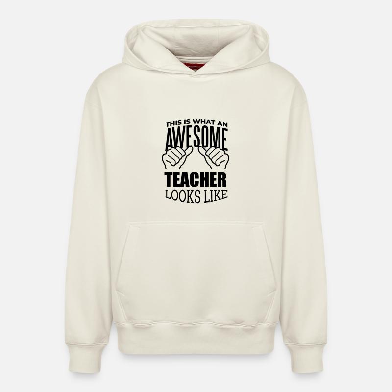 Professeur - Sweat à capuche unisexe décontracté en coton biologique – de SPREAD - blanc cassé