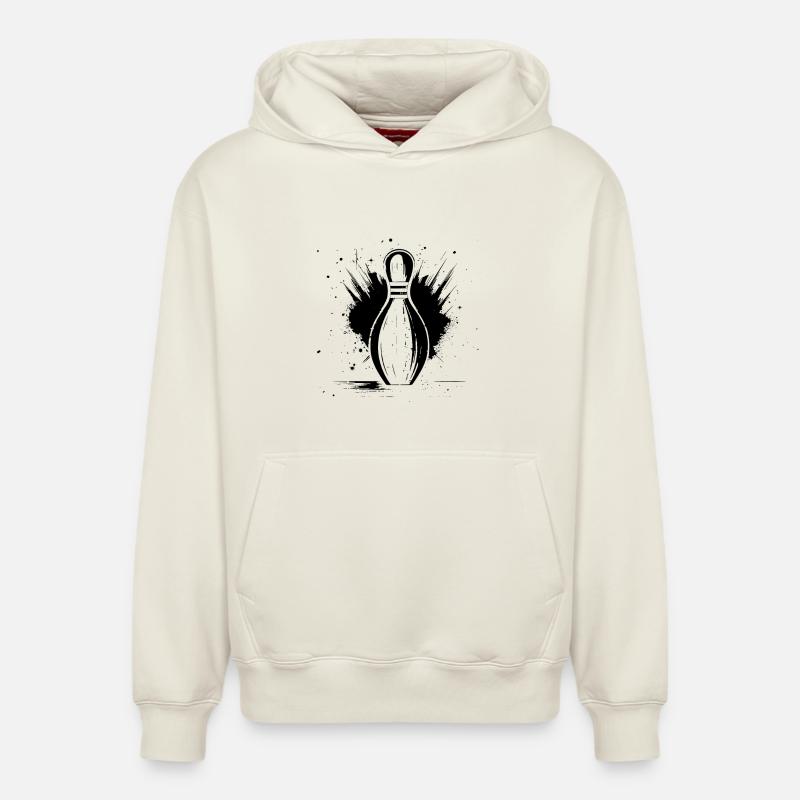 Quilles de bowling - Sweat à capuche unisexe décontracté en coton biologique – de SPREAD - blanc cassé
