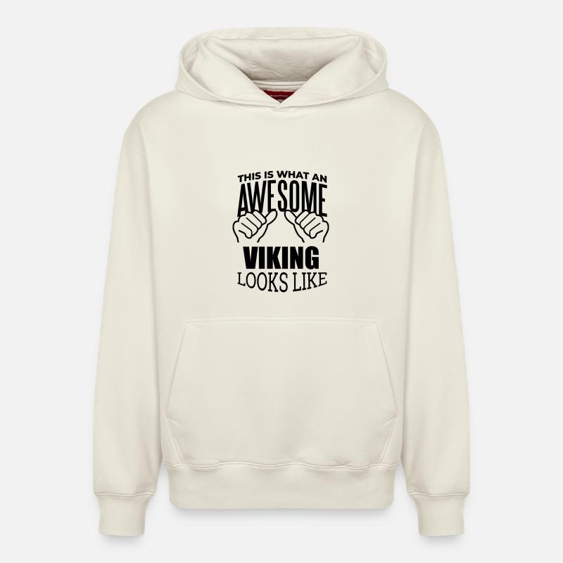 Viking - Sweat à capuche unisexe décontracté en coton biologique – de SPREAD - blanc cassé