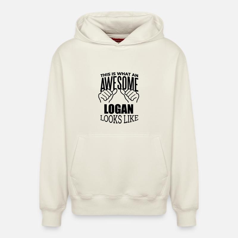 Logan - Sweat à capuche unisexe décontracté en coton biologique – de SPREAD - blanc cassé