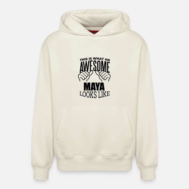 Maya - Sweat à capuche unisexe décontracté en coton biologique – de SPREAD - blanc cassé
