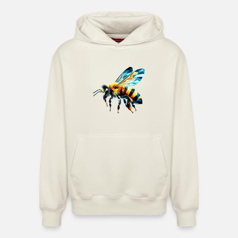 Polygonale Biene - Relaxed Unisex Organic Hoodie – von SPREAD - Naturweiß