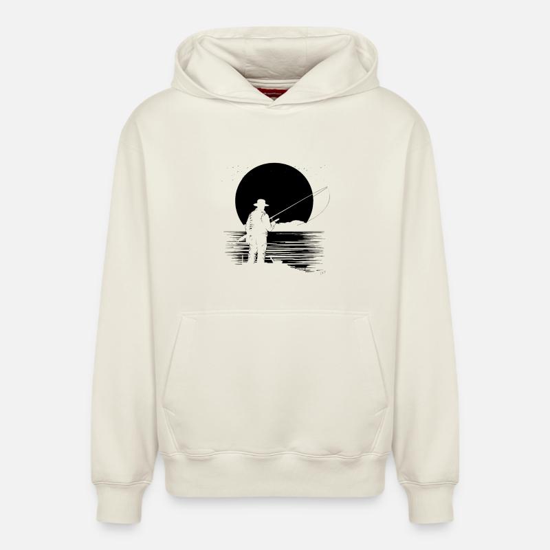 Pêche - Sweat à capuche unisexe décontracté en coton biologique – de SPREAD - blanc cassé