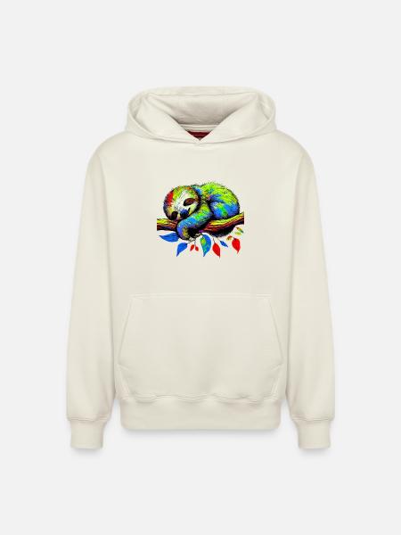 Sloth - Relaxed Unisex Organic Hoodie – by SPREAD - off white