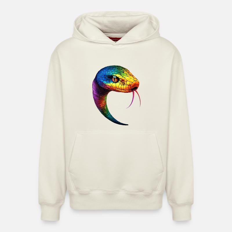 Schlange Python Kobra Mamba Klapperschlange Snake - Relaxed Unisex Organic Hoodie – von SPREAD - Naturweiß