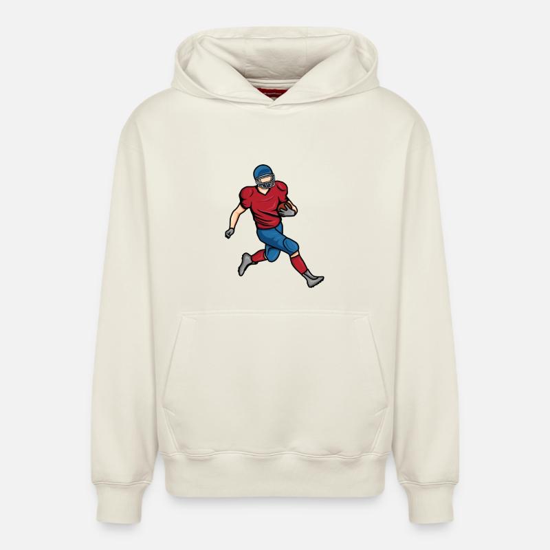 Dessin de garçon de football - Sweat à capuche unisexe décontracté en coton biologique – de SPREAD - blanc cassé