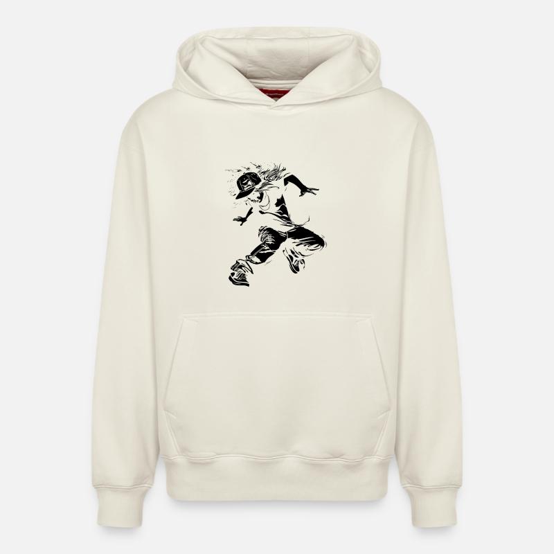 Breakdance Mädchen Zeichnung - Relaxed Unisex Organic Hoodie – von SPREAD - Naturweiß