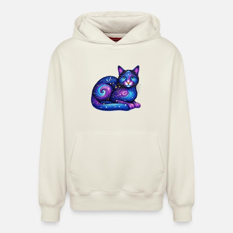 Chat - Sweat à capuche unisexe décontracté en coton biologique – de SPREAD - blanc cassé