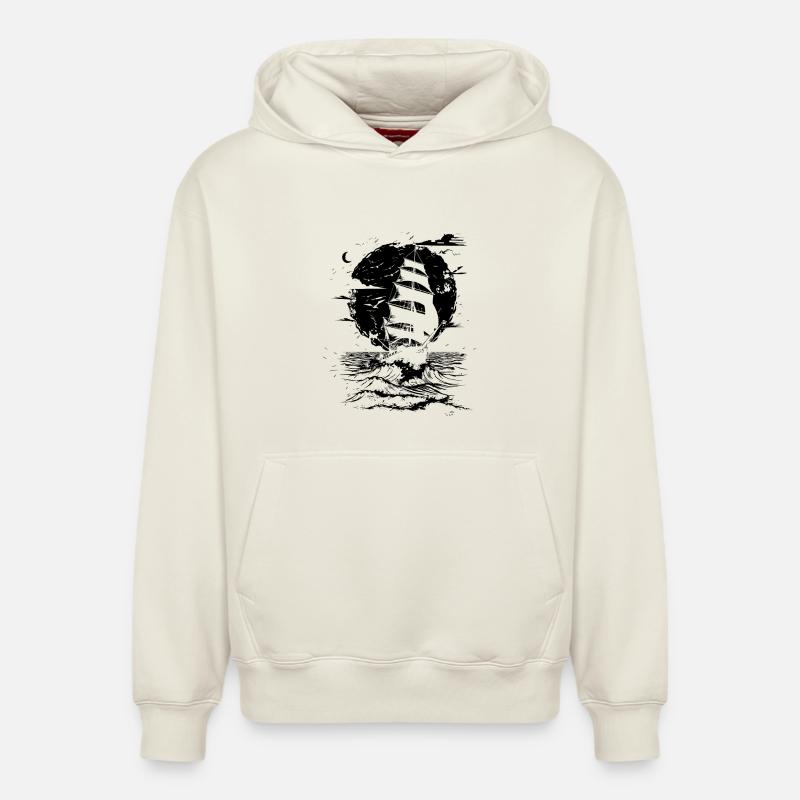 Voile - Sweat à capuche unisexe décontracté en coton biologique – de SPREAD - blanc cassé