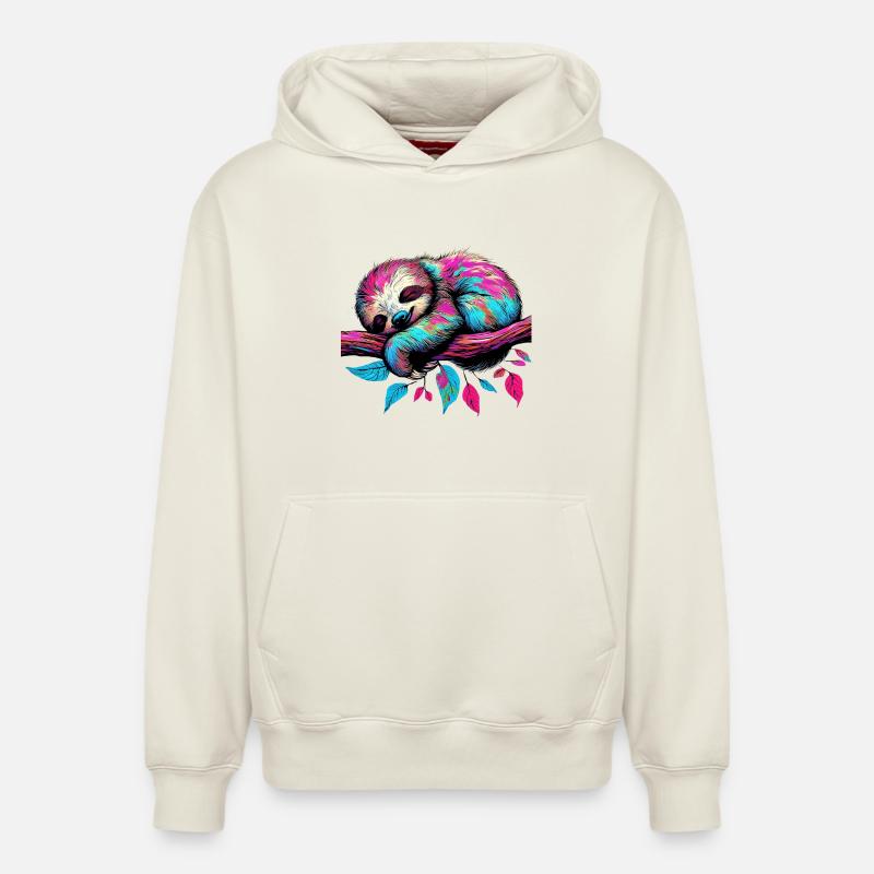 Faultier - Relaxed Unisex Organic Hoodie – von SPREAD - Naturweiß