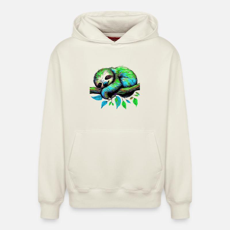 Faultier - Relaxed Unisex Organic Hoodie – von SPREAD - Naturweiß