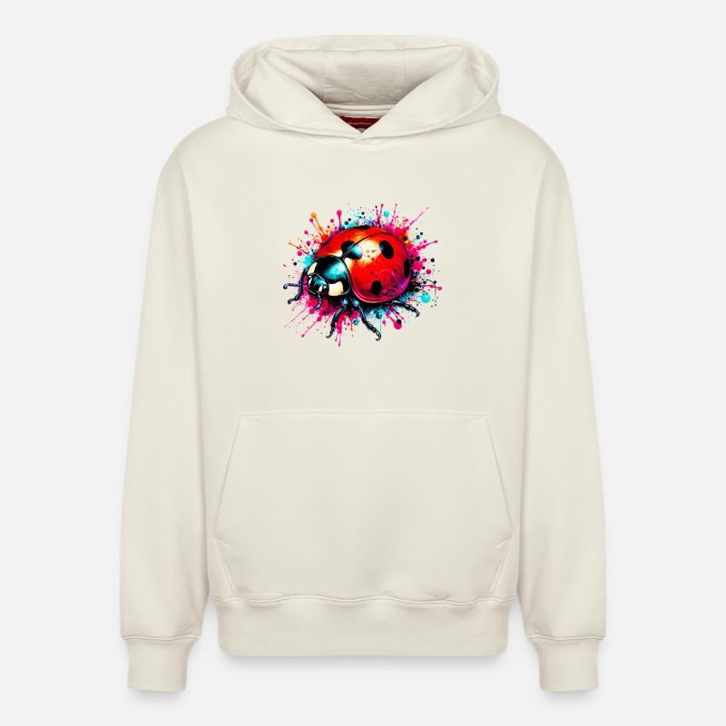 Coccinelle - Sweat à capuche unisexe décontracté en coton biologique – de SPREAD - blanc cassé