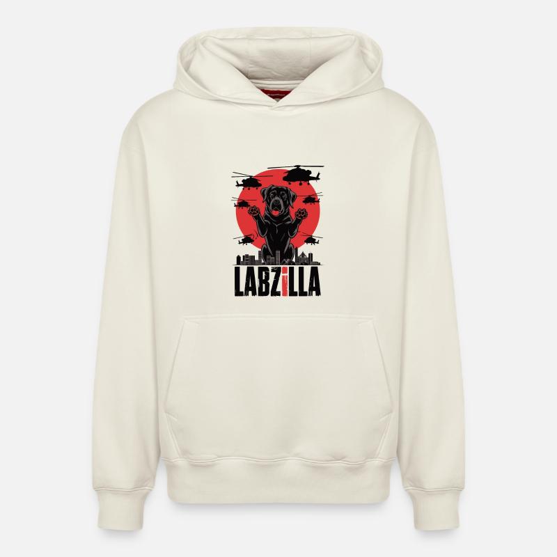 Labzilla - Sweat à capuche unisexe décontracté en coton biologique – de SPREAD - blanc cassé