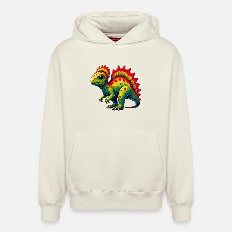 Dinosaure - Sweat à capuche unisexe décontracté en coton biologique – de SPREAD - blanc cassé