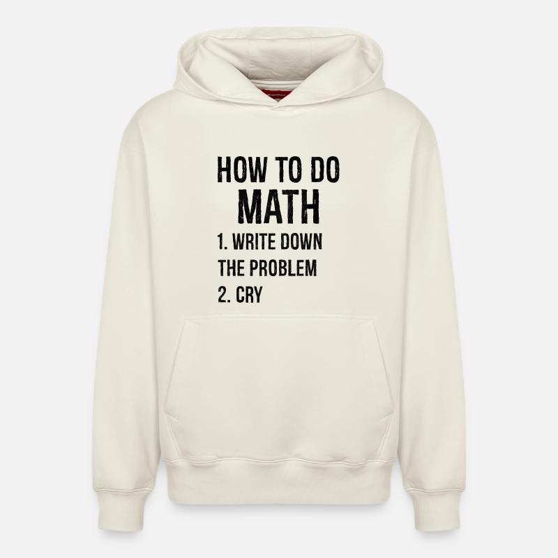 how to do math - Relaxed Unisex Organic Hoodie – von SPREAD - Naturweiß