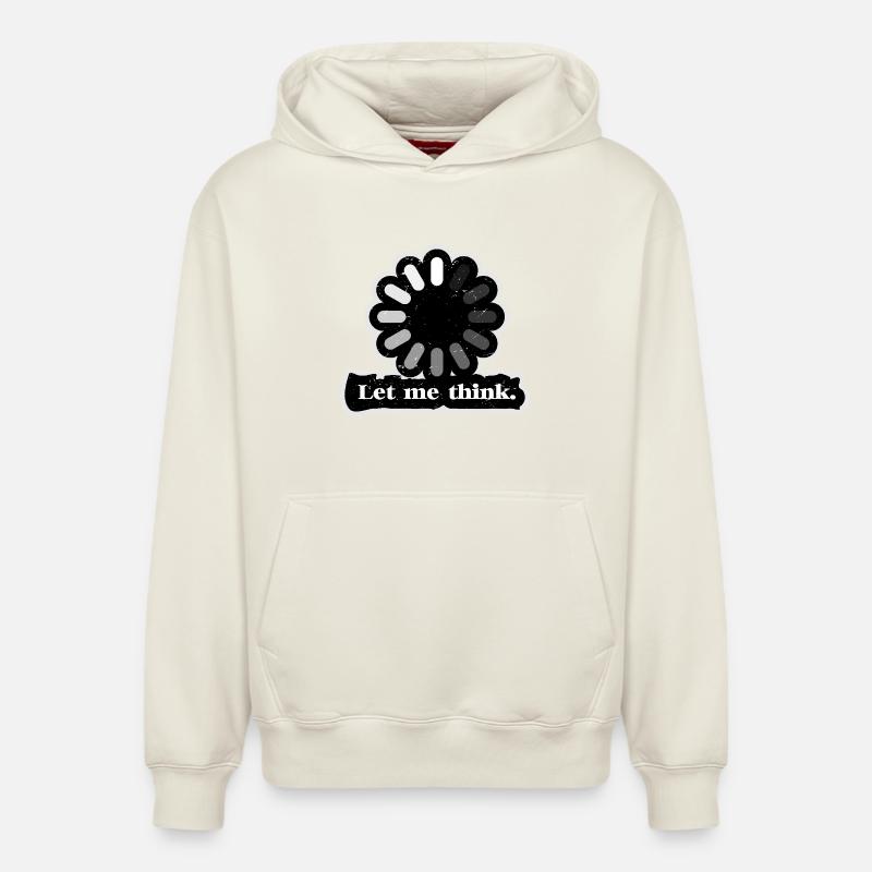 Laissez-moi penser chargeur - Sweat à capuche unisexe décontracté en coton biologique – de SPREAD - blanc cassé
