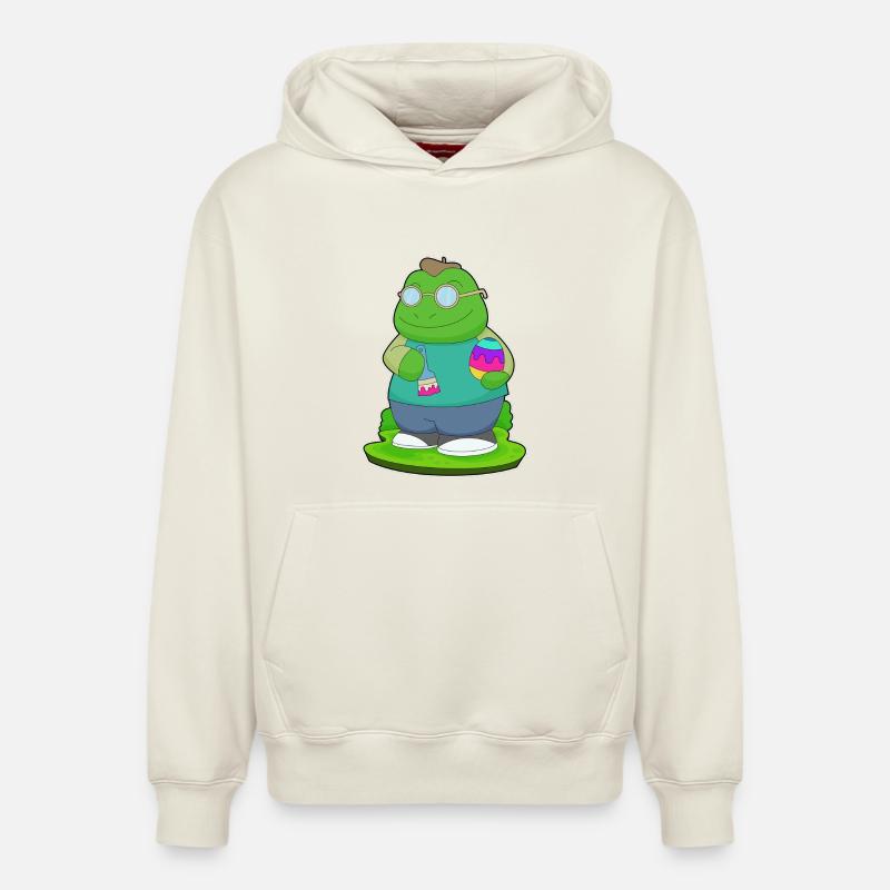 Grenouille Peintre de Pâques - Sweat à capuche unisexe décontracté en coton biologique – de SPREAD - blanc cassé