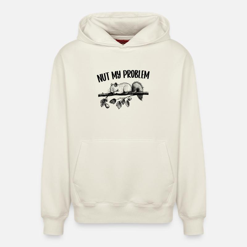 Nut My Problem Eichhörnchen Niedlich Geschenk - Relaxed Unisex Organic Hoodie – von SPREAD - Naturweiß