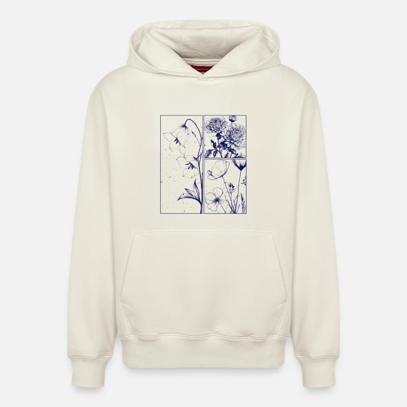 Blumen Chrysantheme Campanula Botanik Geschenk - Relaxed Unisex Organic Hoodie – von SPREAD - Naturweiß