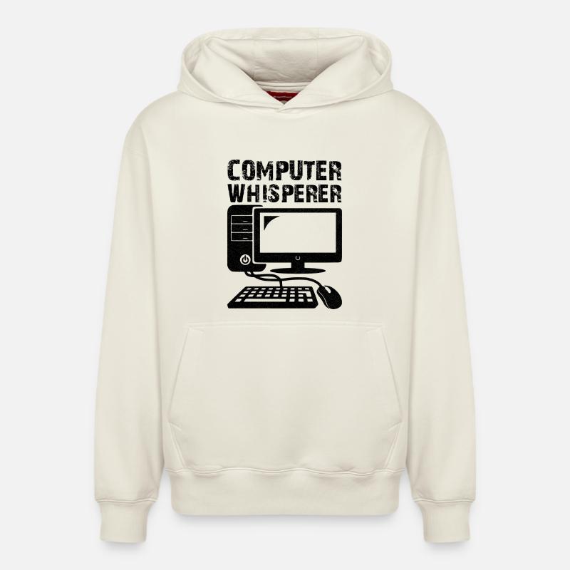 computer whisperer - Relaxed Unisex Organic Hoodie – von SPREAD - Naturweiß