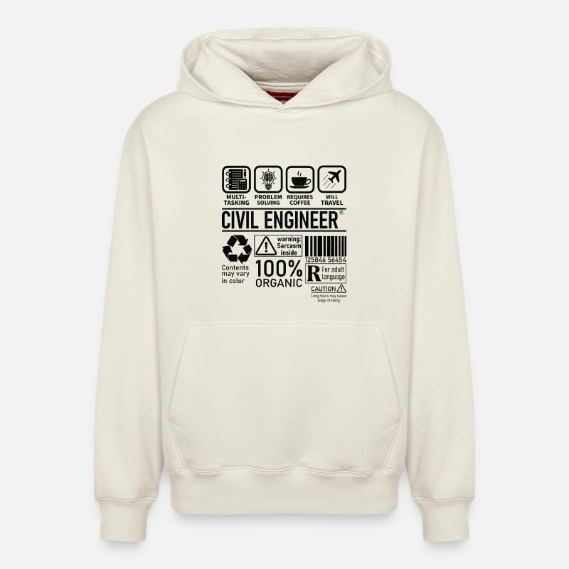 Civil Engineer multi tasking problem solving - Relaxed Unisex Organic Hoodie – by SPREAD - off white