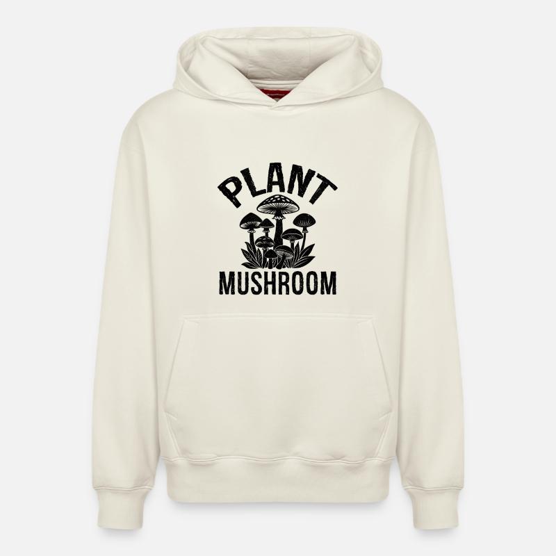 Champignon végétal - Sweat à capuche unisexe décontracté en coton biologique – de SPREAD - blanc cassé