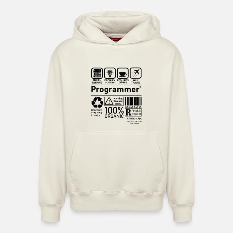 Programmer multi tasking problem solving requires - Relaxed Unisex Organic Hoodie – by SPREAD - off white