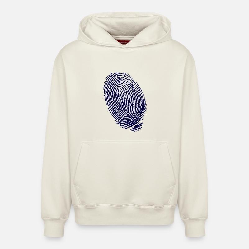 EMPREINTE DIGITALE - Sweat à capuche unisexe décontracté en coton biologique – de SPREAD - blanc cassé