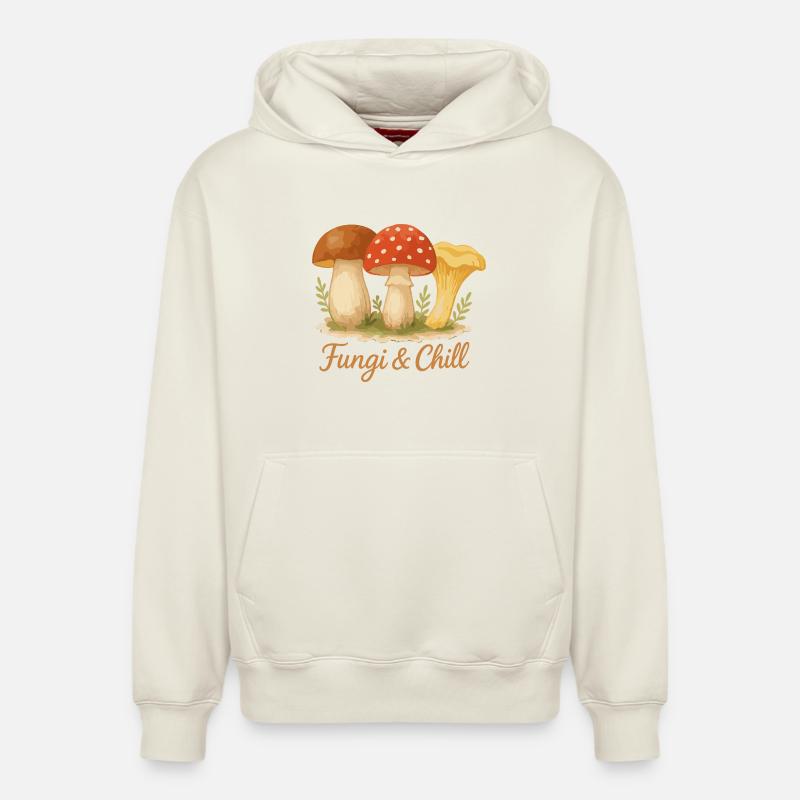 Champignons et froid - Sweat à capuche unisexe décontracté en coton biologique – de SPREAD - blanc cassé