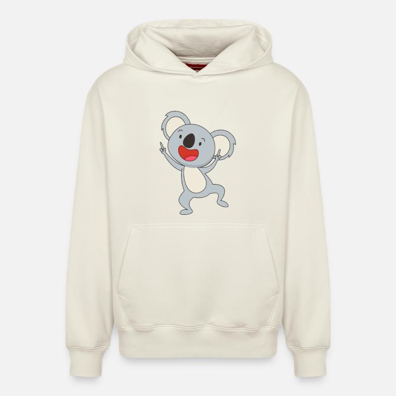 Koala dansant Joy - Sweat à capuche unisexe décontracté en coton biologique – de SPREAD - blanc cassé