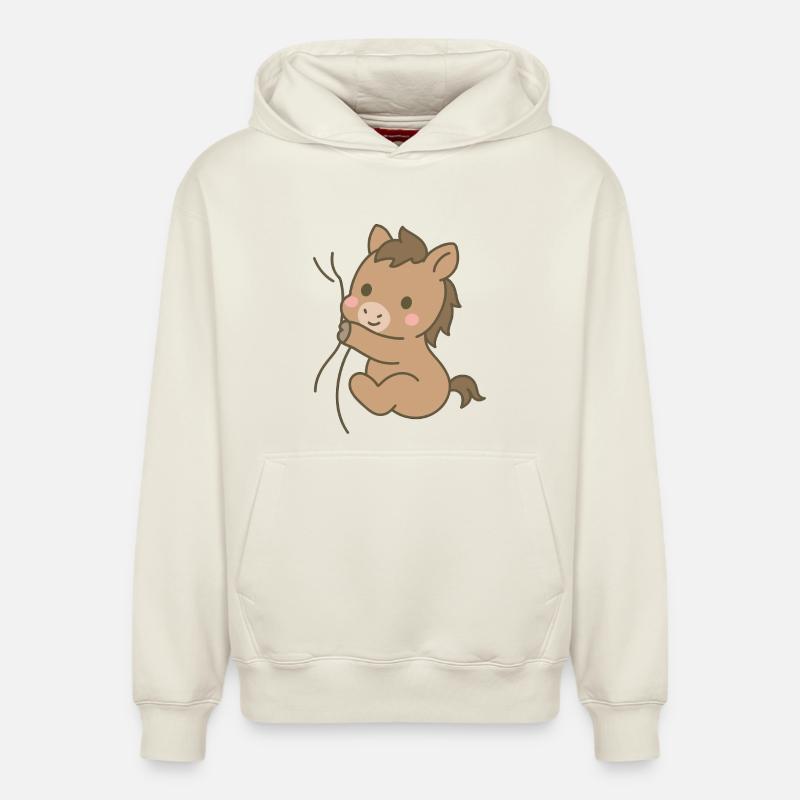 Cheval blotti - Sweat à capuche unisexe décontracté en coton biologique – de SPREAD - blanc cassé