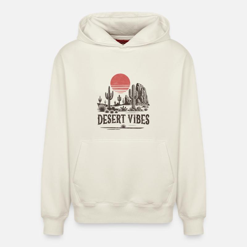 Ambiance du désert - Sweat à capuche unisexe décontracté en coton biologique – de SPREAD - blanc cassé