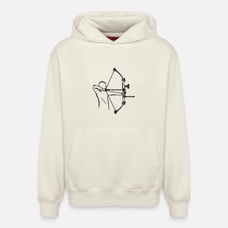 Archerie - Sweat à capuche unisexe décontracté en coton biologique – de SPREAD - blanc cassé