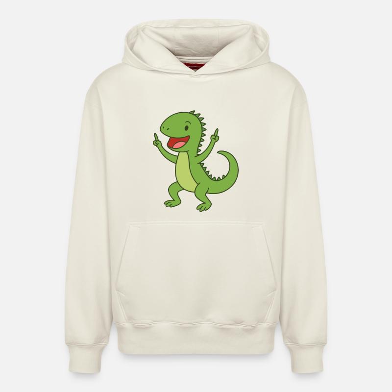 Bébé Iguane de fête - Sweat à capuche unisexe décontracté en coton biologique – de SPREAD - blanc cassé