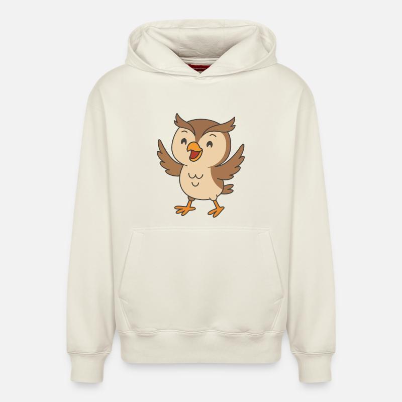 Lachuhu en vol - Sweat à capuche unisexe décontracté en coton biologique – de SPREAD - blanc cassé
