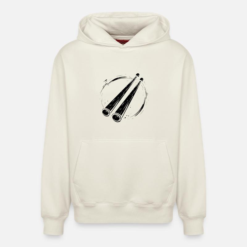 Dessin de baguettes - Sweat à capuche unisexe décontracté en coton biologique – de SPREAD - blanc cassé