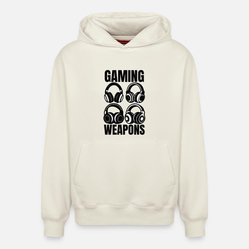 Armes de jeu - Sweat à capuche unisexe décontracté en coton biologique – de SPREAD - blanc cassé