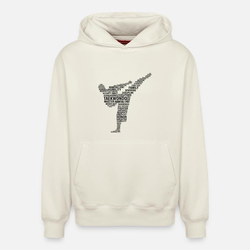 Citation sur le taekwondo - Sweat à capuche unisexe décontracté en coton biologique – de SPREAD - blanc cassé