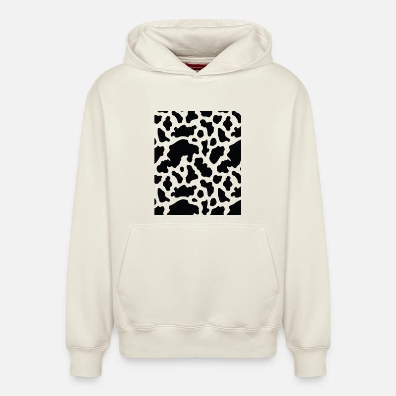 Motif de vache - Sweat à capuche unisexe décontracté en coton biologique – de SPREAD - blanc cassé