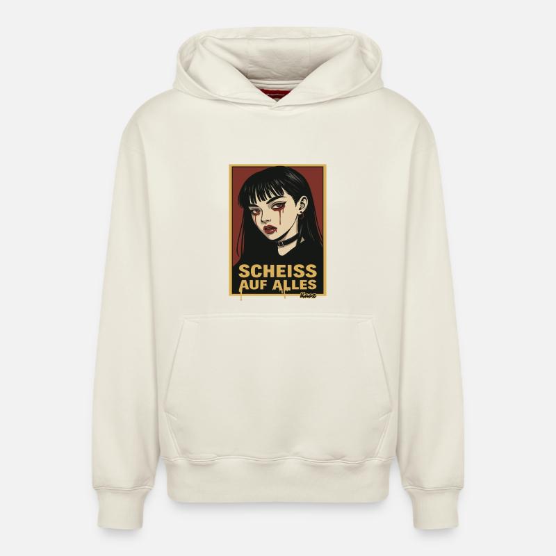 Fille gothique emo avec déclaration - Sweat à capuche unisexe décontracté en coton biologique – de SPREAD - blanc cassé