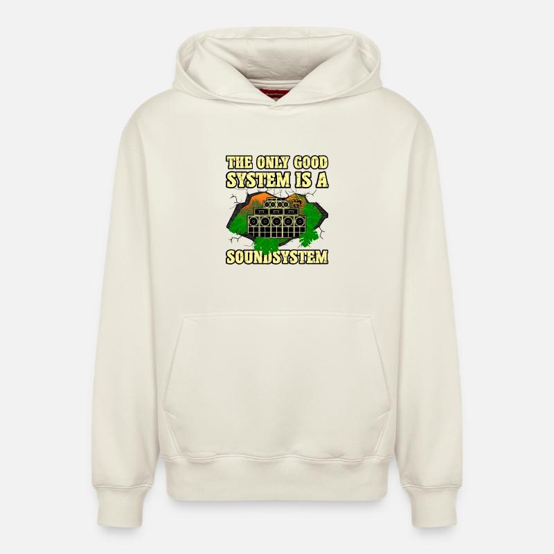 Système de son Dub - Sweat à capuche unisexe décontracté en coton biologique – de SPREAD - blanc cassé