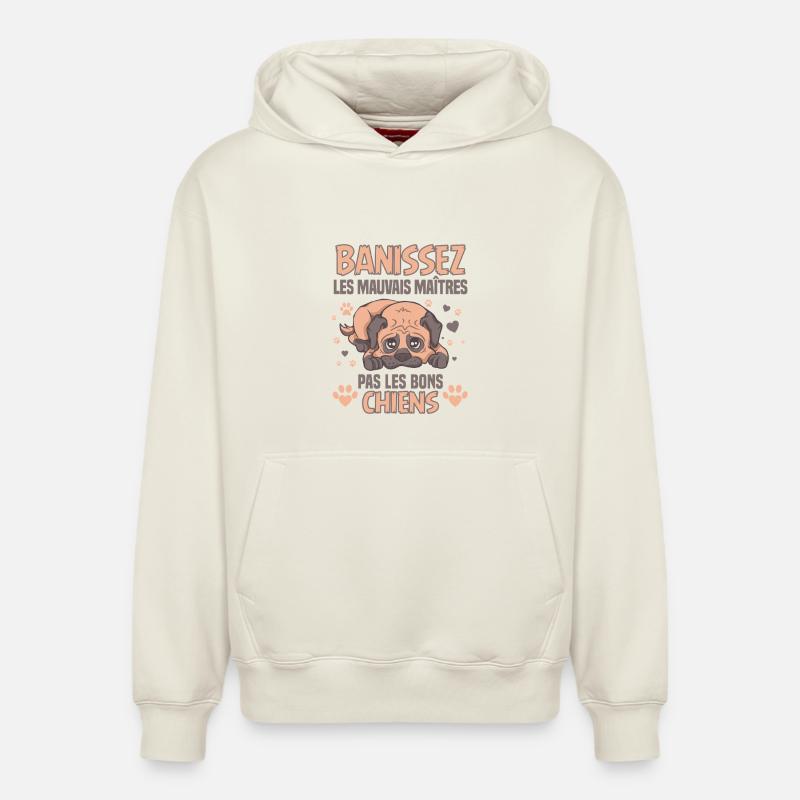 Elevage Canin Chiot Mignon Education - Sweat à capuche unisexe décontracté en coton biologique – de SPREAD - blanc cassé