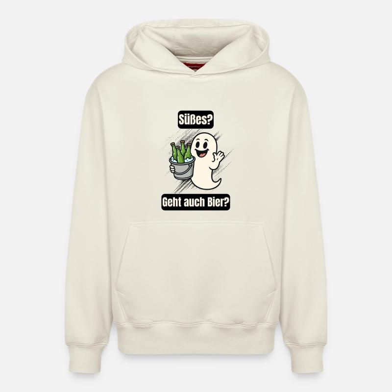 Süßer Geist mit Bier - Sweat à capuche unisexe décontracté en coton biologique – de SPREAD - blanc cassé