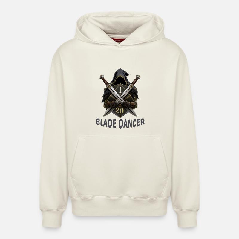 Blade Dancer – Kapuze mit zwei Schwertern - Relaxed Unisex Organic Hoodie – von SPREAD - Naturweiß